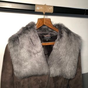 Jaeger Shearling & Suede with Fur Collar | Size 8